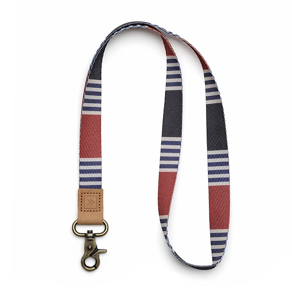 Thread Wallets Arbor Neck Lanyard Keychain Red Blue Striped ID Badge Holder